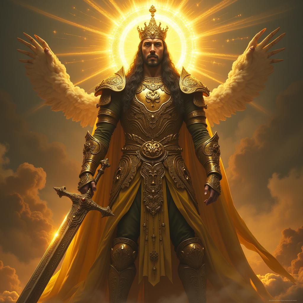 God Emperor in Golden Armor with Sword