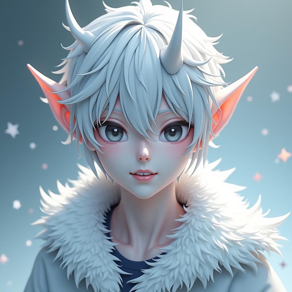 Anime Style Wight Demon with Platinum Hair