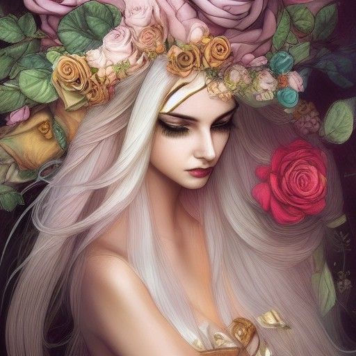 Decadent Androgynous God Portrait in Pastel Colors