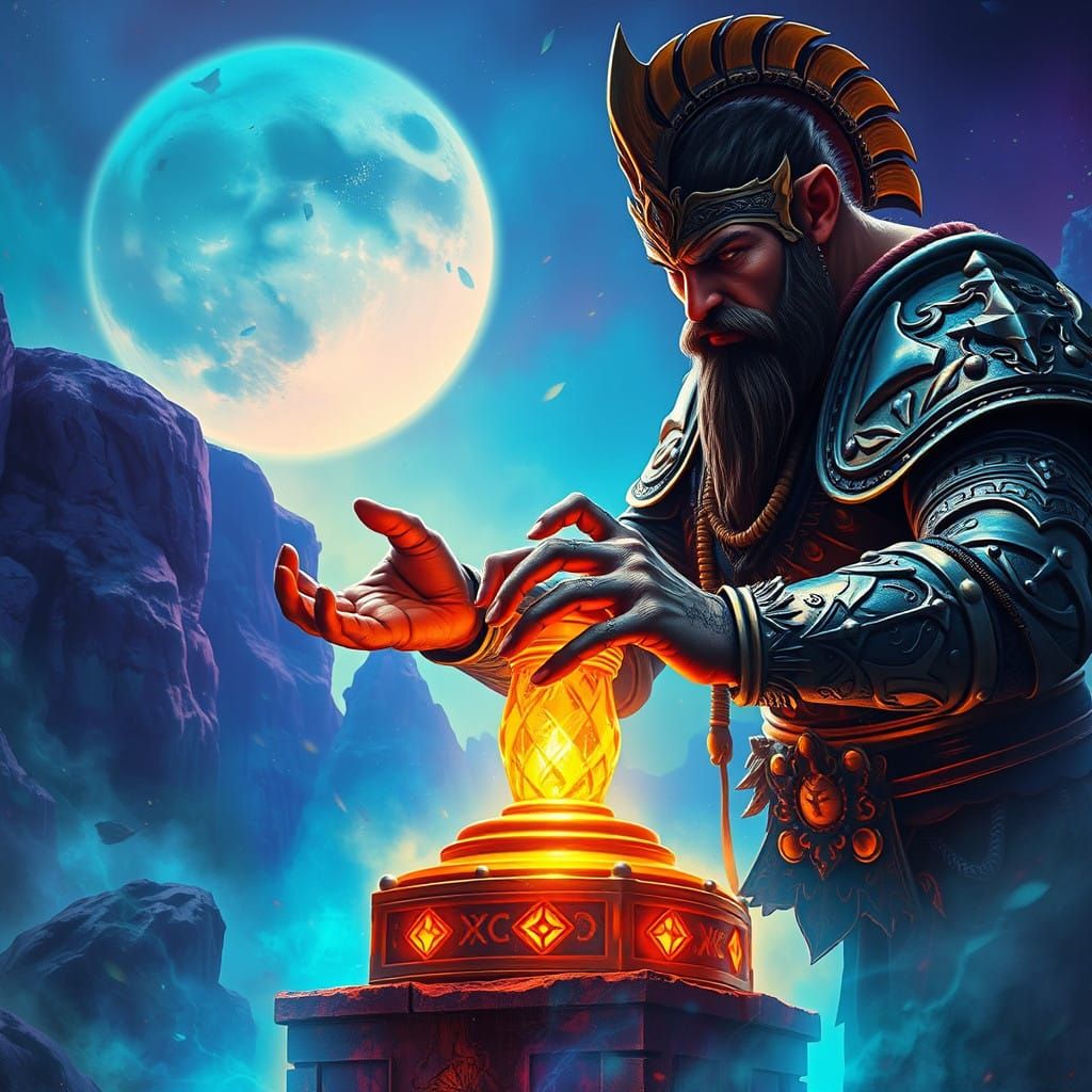 Ethereal Warrior Clad in Mystic Armor