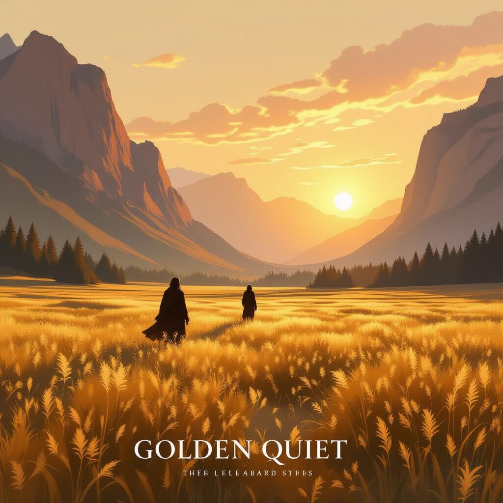 Golden Quiet: Hyper-Detailed Fine-Art Landscape Illustration