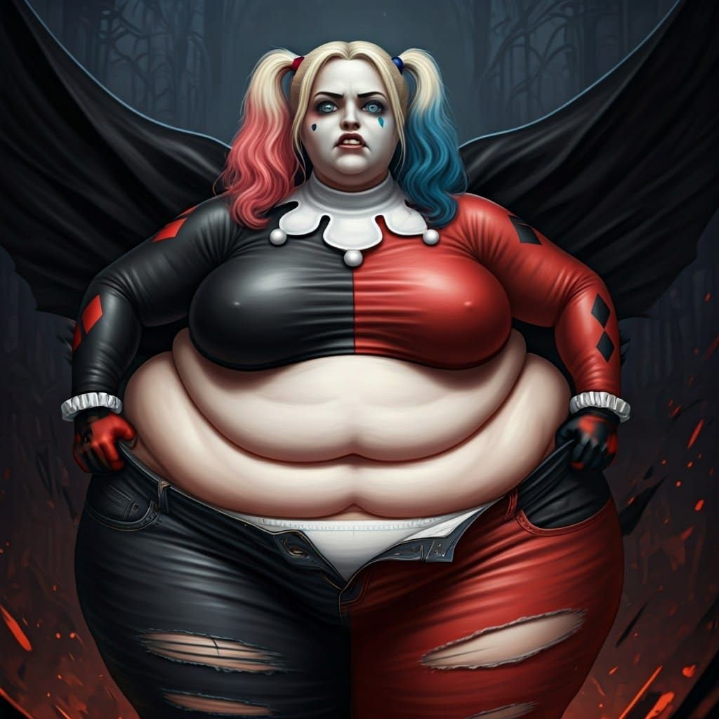 Harley Quinn's Struggle: A Digital Fantasy Art Piece