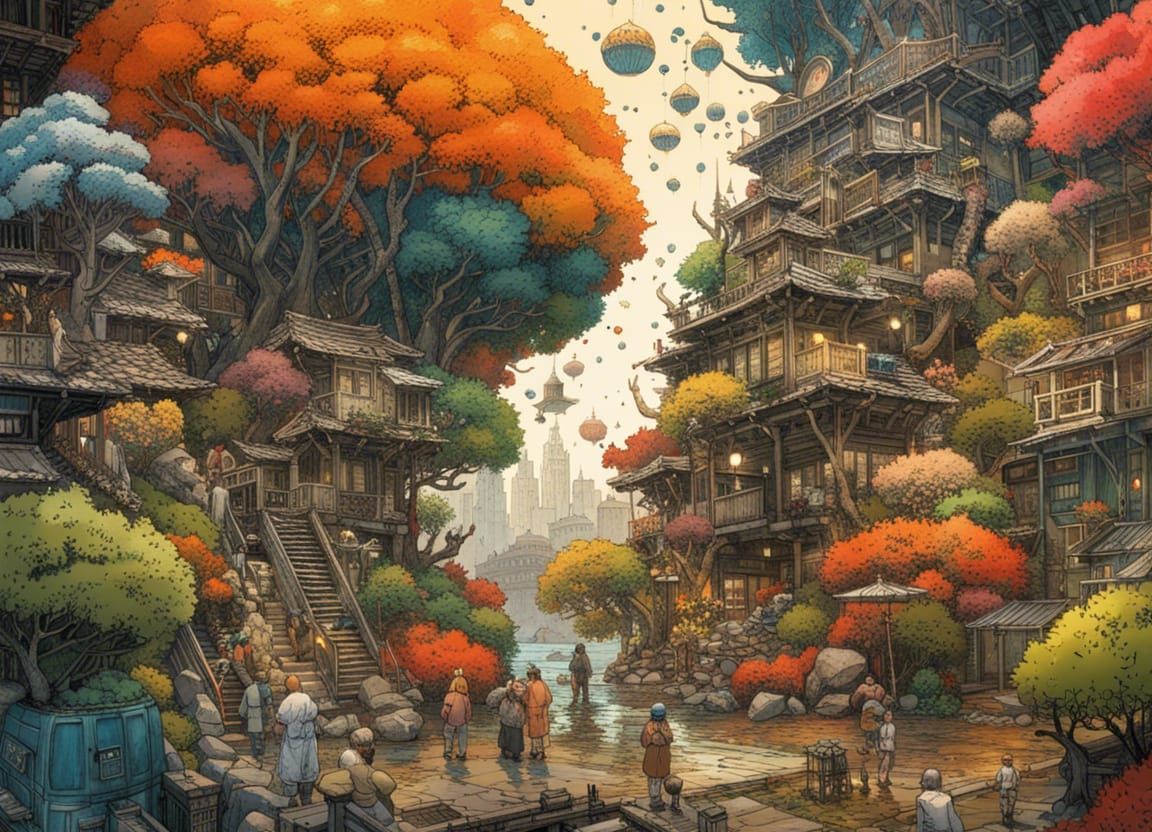 Detailed Four Seasons Fantasy Masterpiece