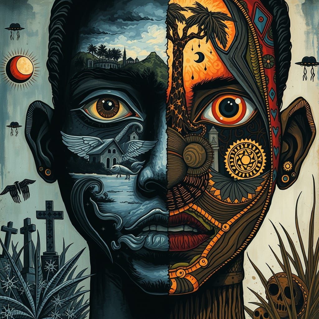 portrait of voodoo zombie