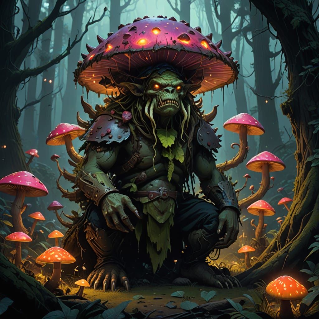 Gnarled Ork Warrior Awakens Mystical Forest