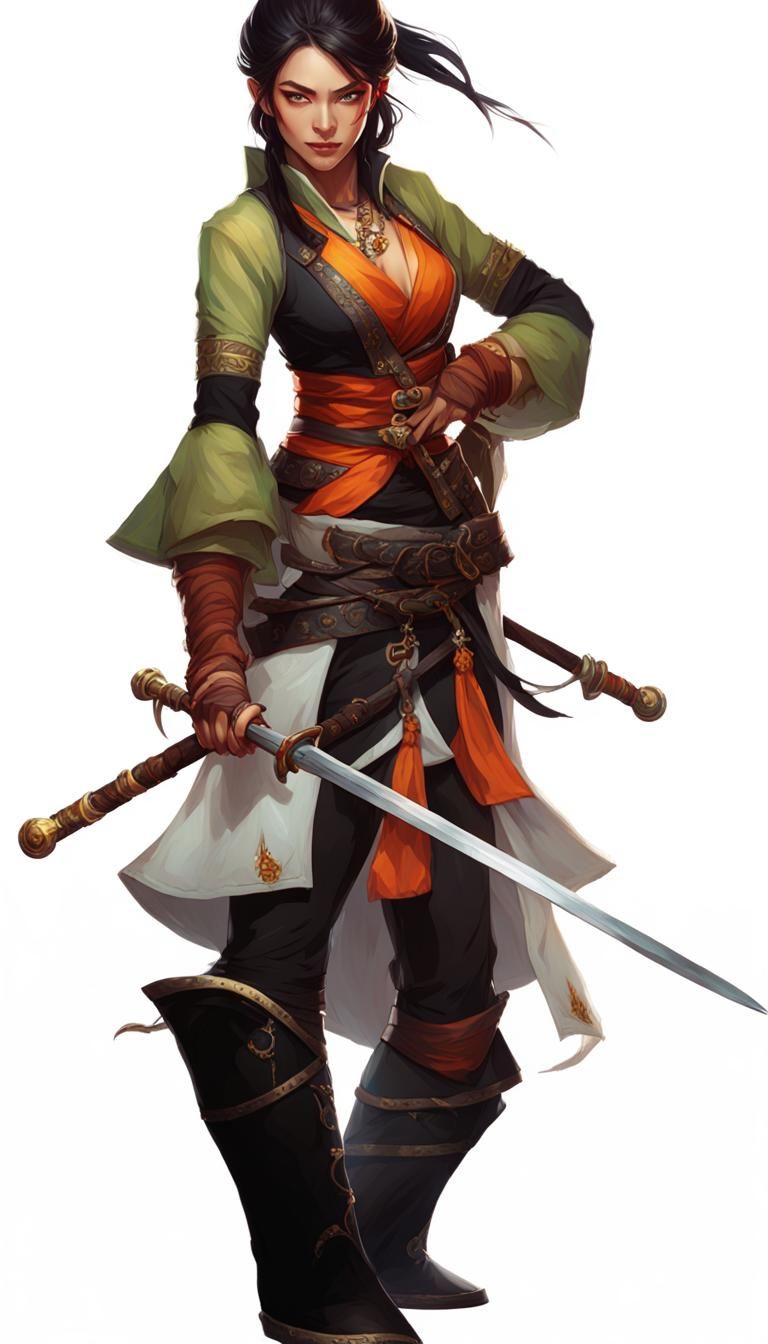 Yuan Ti Pirate Woman Concept Art Portrait