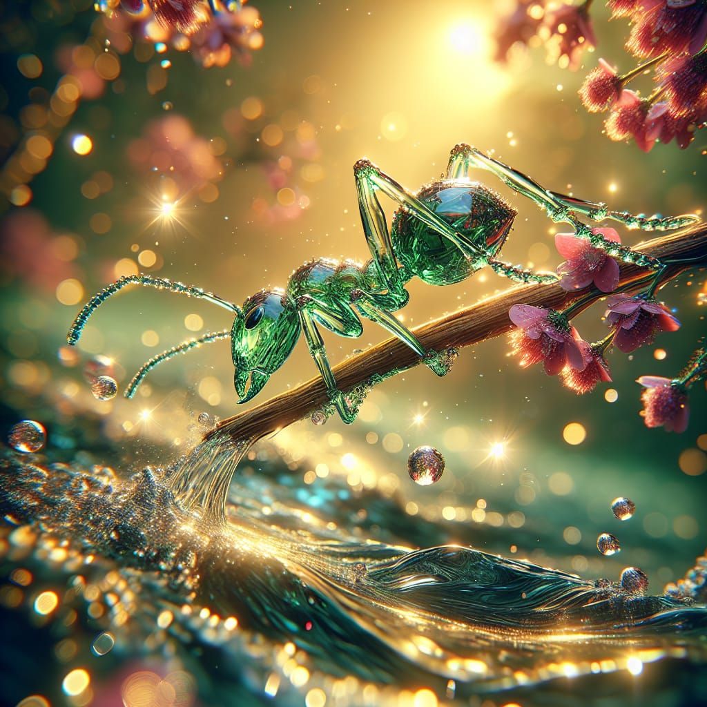 Glass Ant's River Journey: A Digital Matte Painting