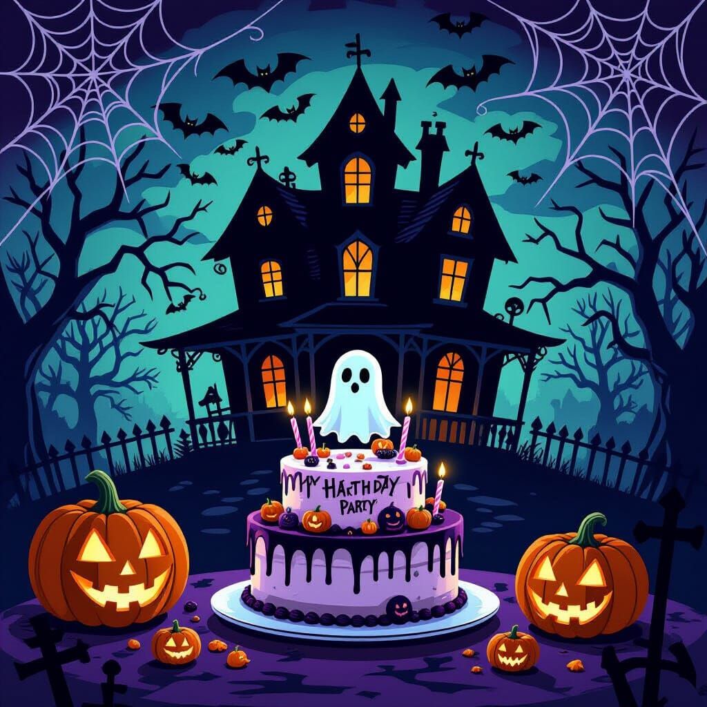 Haunted House Birthday Party with Spooky Decorations
