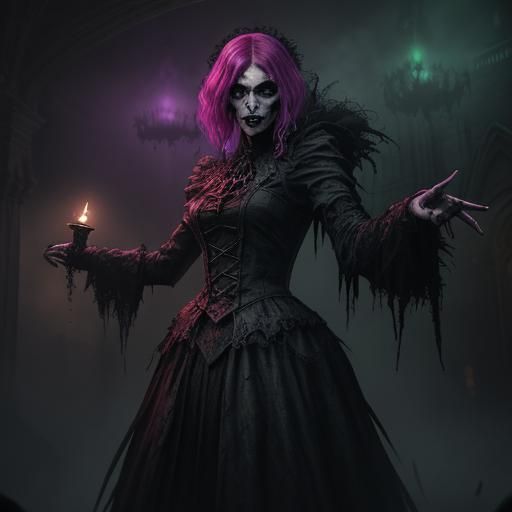 Gothic Dark Fantasy: Zombies Dancing in Ballroom