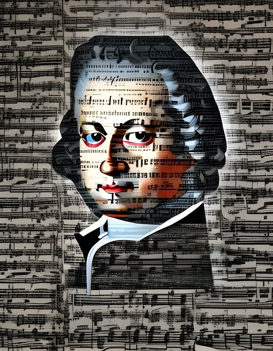 Wolfgang Amadeus Mozart Collage Art