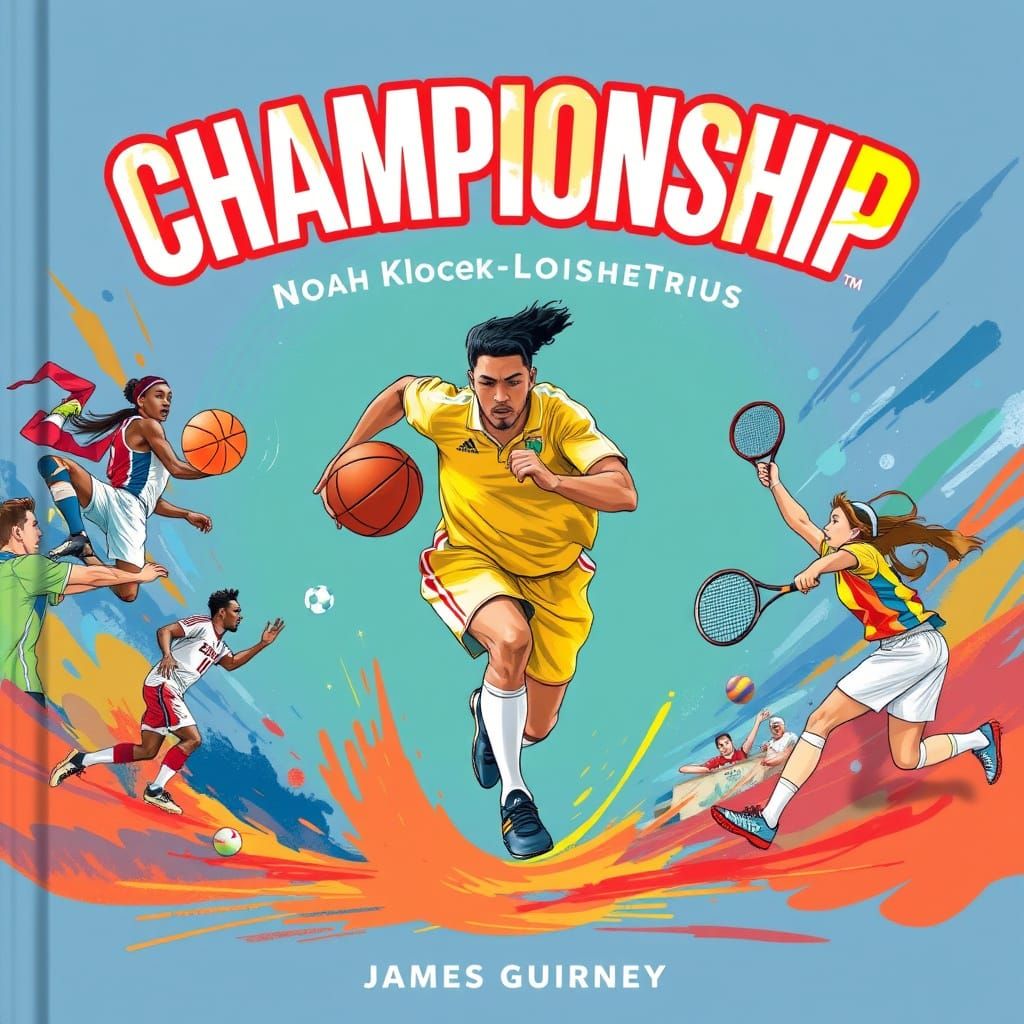 Athlete in Motion with Sports Illustrations - Championship P...