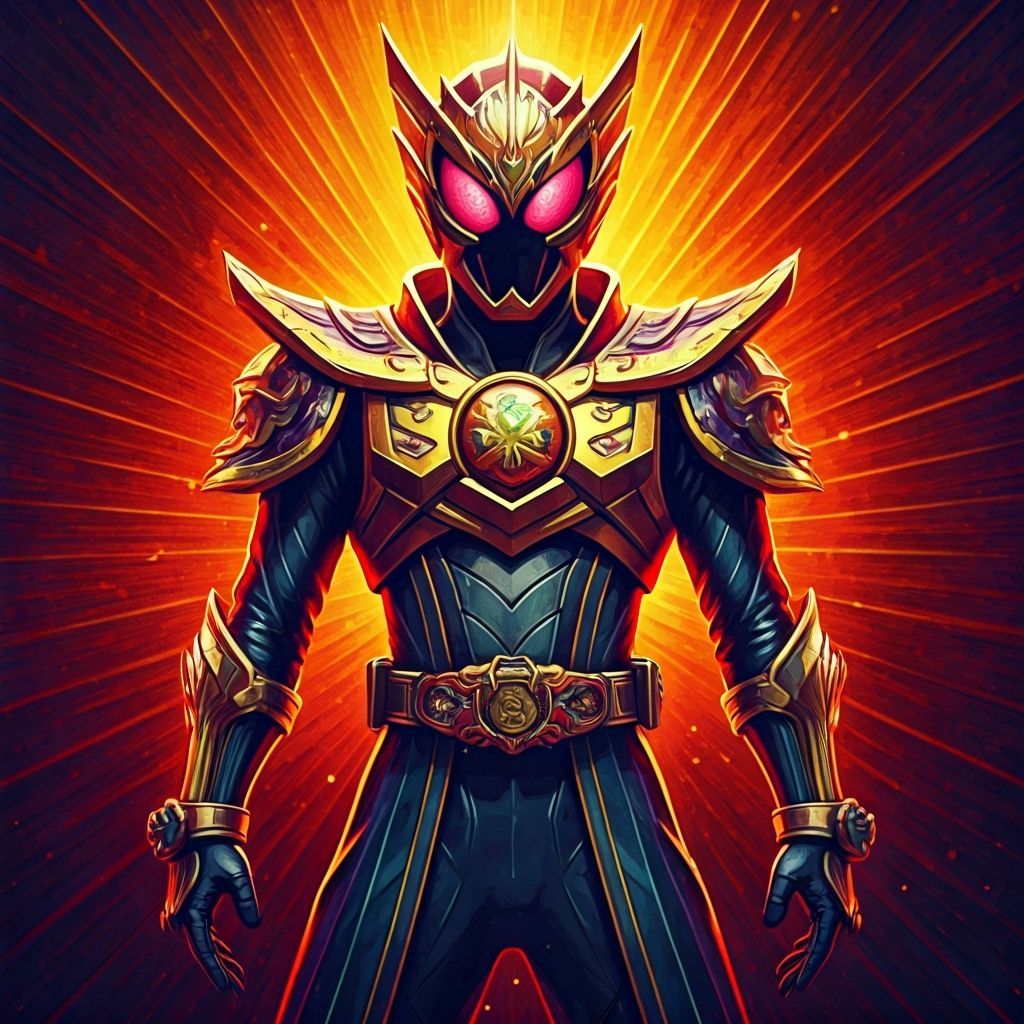 Magical Warrior in Opulent Attire: Watercolor Painting