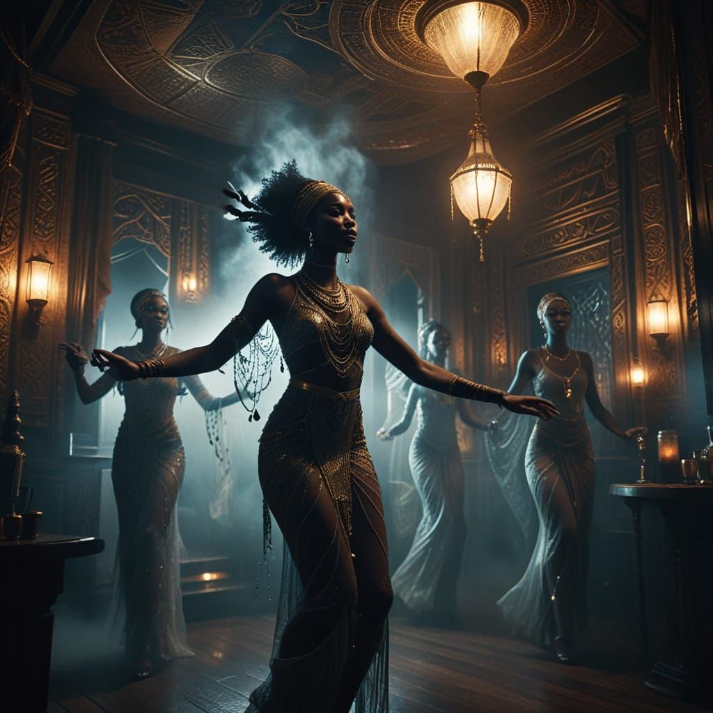 Ethereal African Spirits Dance in Speakeasy