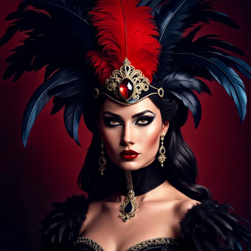 Elegant Woman with Venetian Mask in 3D Illustration