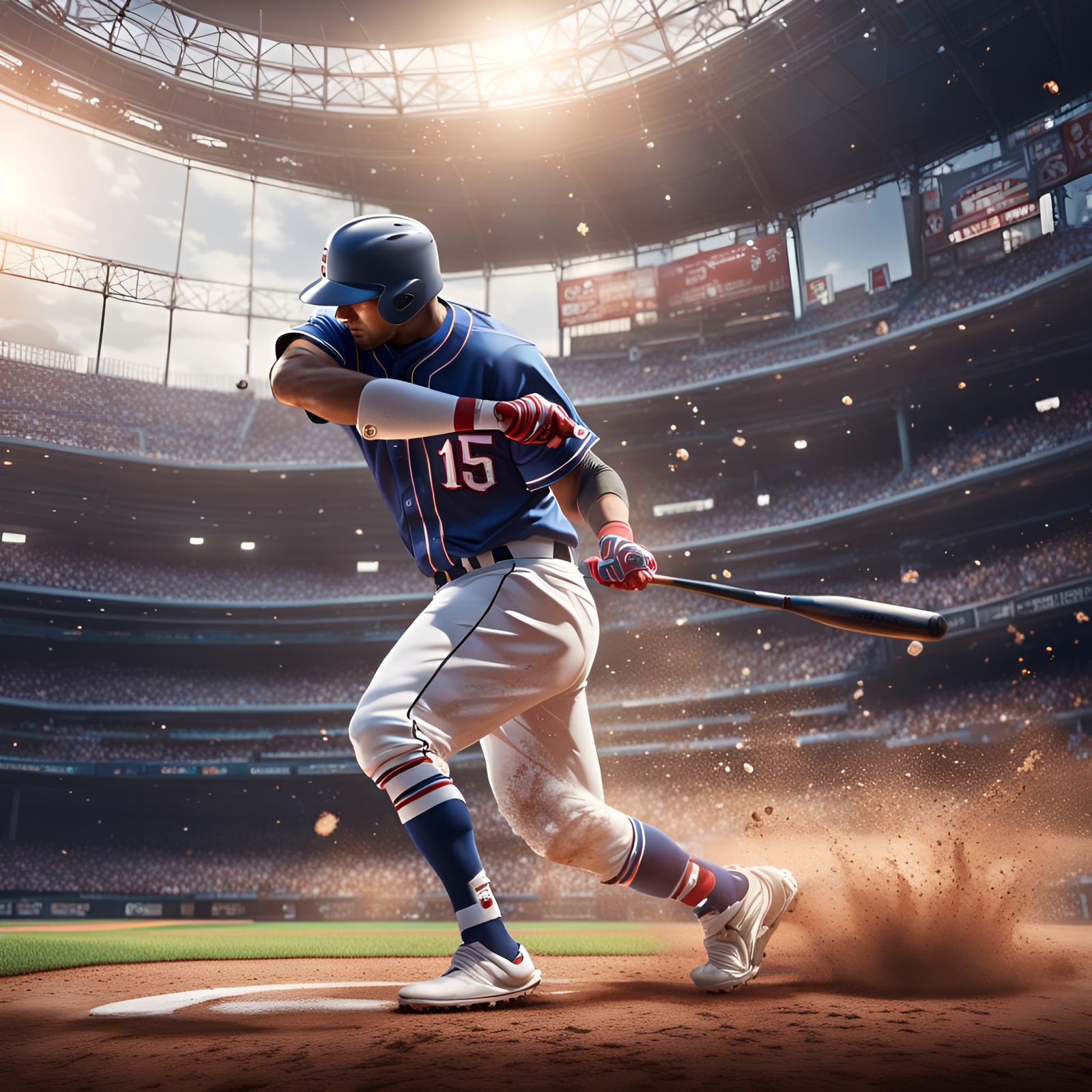 Baseball Players in Action: Dynamic Matte Painting
