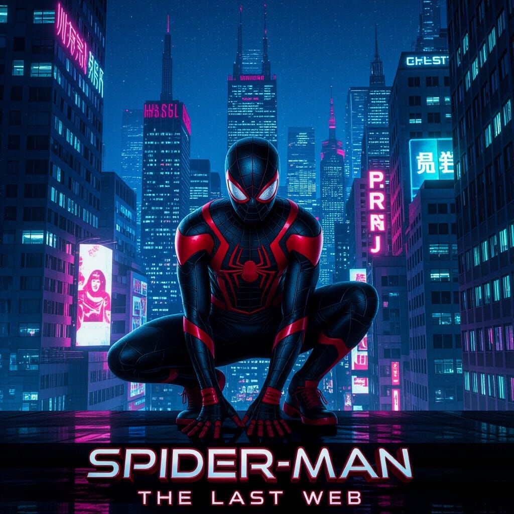 Spider-Man 2099 Movie Poster in Neon City