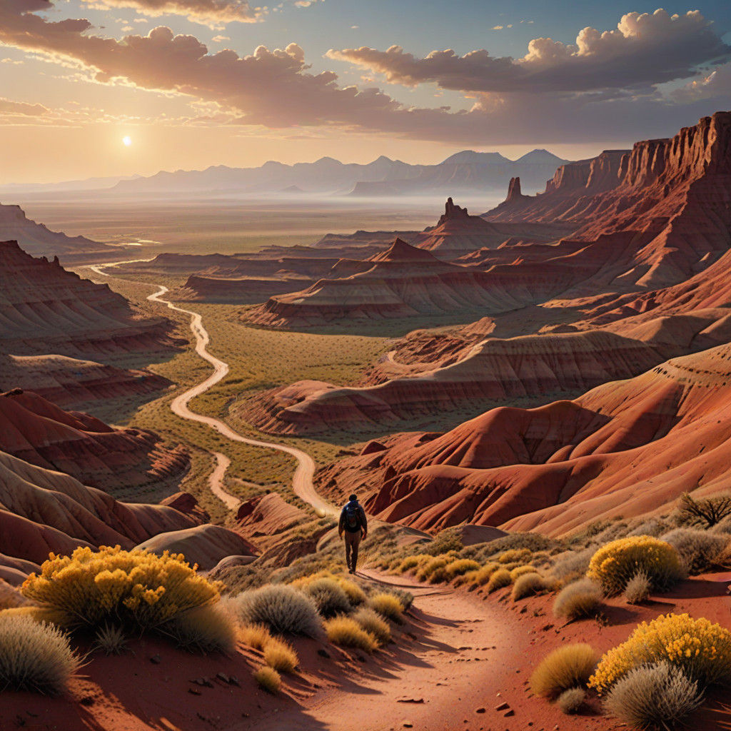 Surreal Southwest Landscape in Thomas Kinkade's Dreamy Style