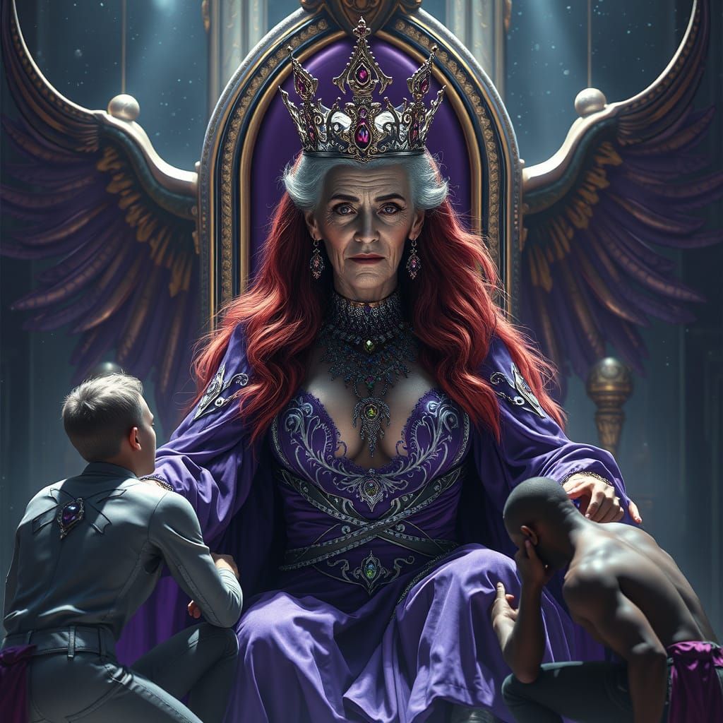 Galactic Empress Enthroned: Fantasy Concept Art