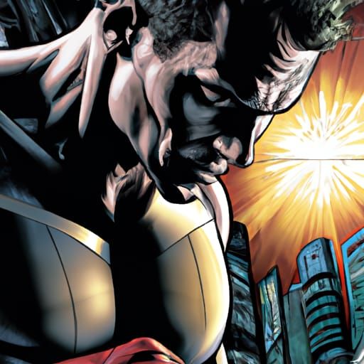 Dynamic Superhero Comic Book Art Illustration