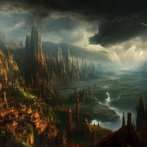Epic Cinematic Fantasy Landscape Digital Painting
