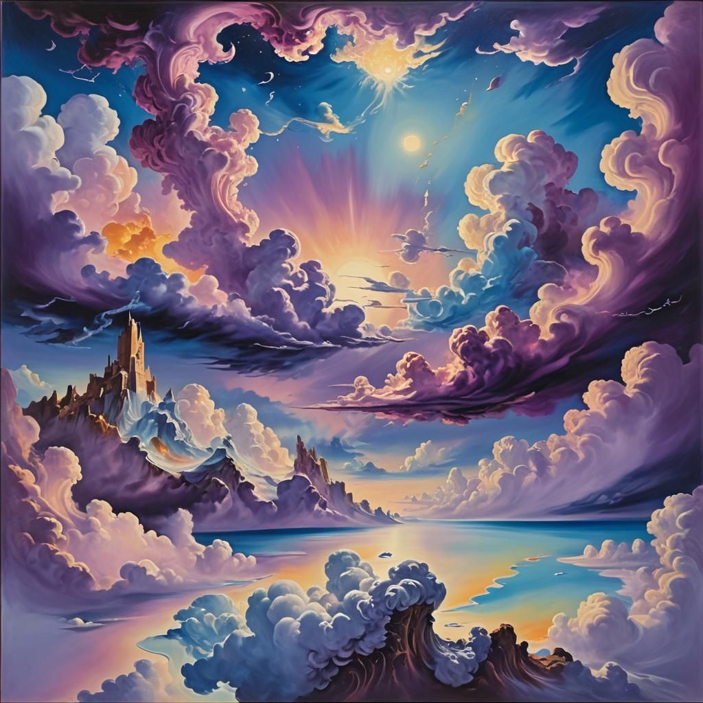Dreamlike Realm: A Surrealist Oil Painting