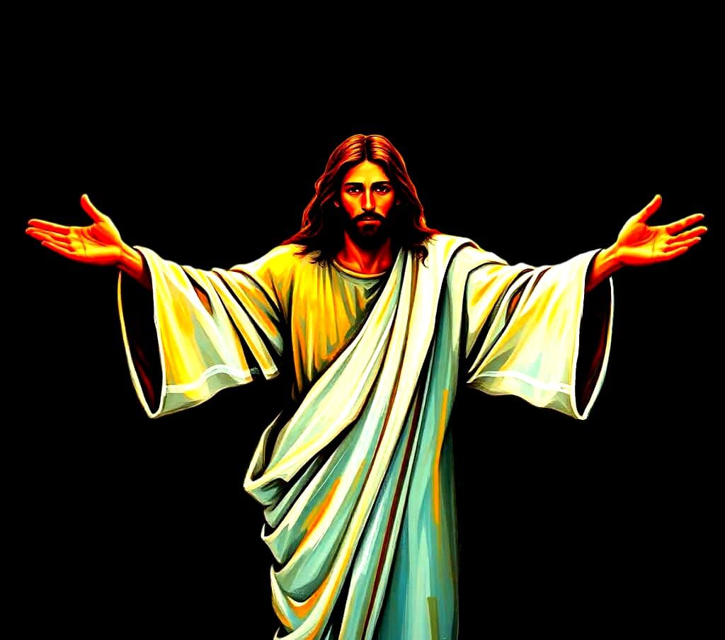 Jesus, Our Savior in Vibrant Expressionist Oil Painting