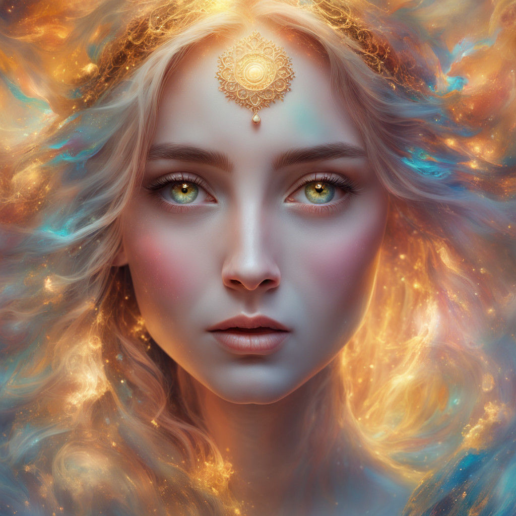 Ethereal Goddess in Divine Hyperrealistic Art