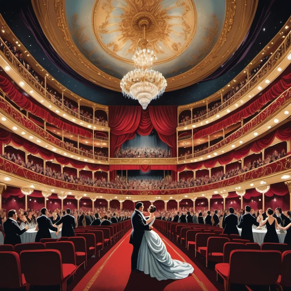 Opulent Opera House: Grand Interiors and Glamorous Attire