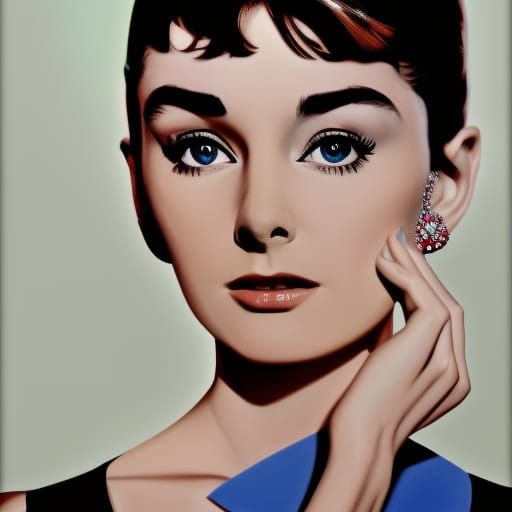 Audrey Hepburn at Tiffany's: Hyperrealistic Portrait
