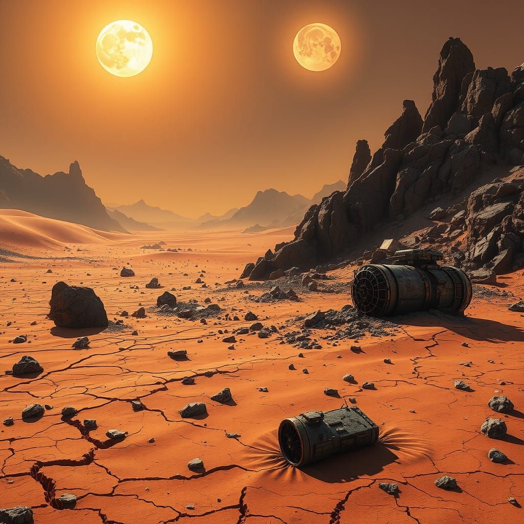 Rust-Hued Desert Landscape with Ferracite Ore