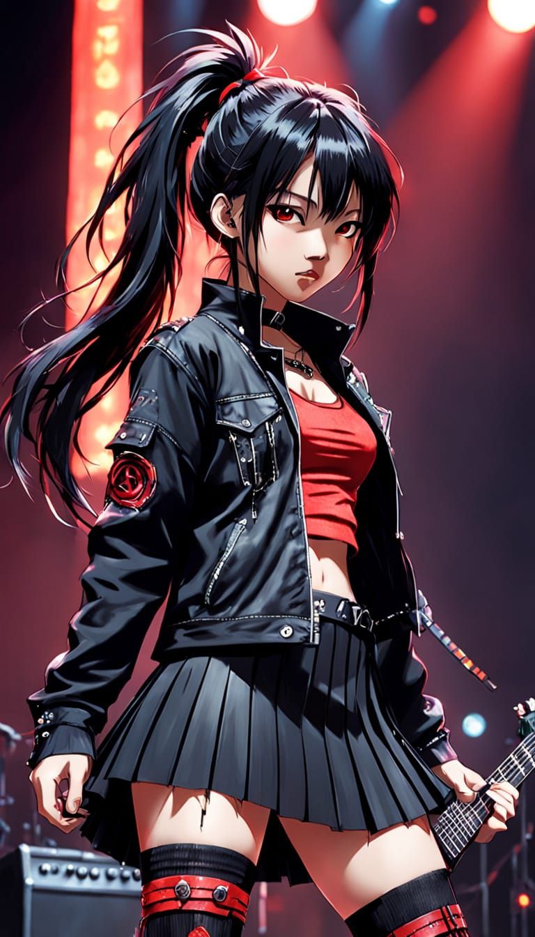 Fierce Anime J-Metal Idol on Stage