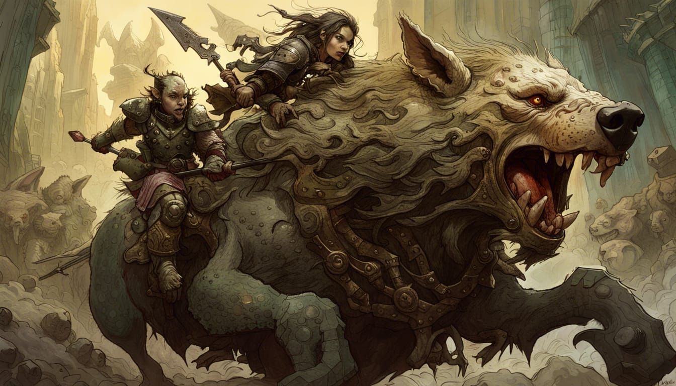Goblin Warg Rider in Epic Fantasy Battle