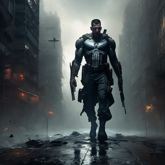 Punisher Sci-Fi Action Scene in Crime Alley