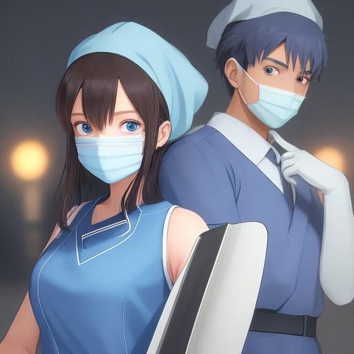 Cute Nurse Illustration in Studio Ghibli Anime Style