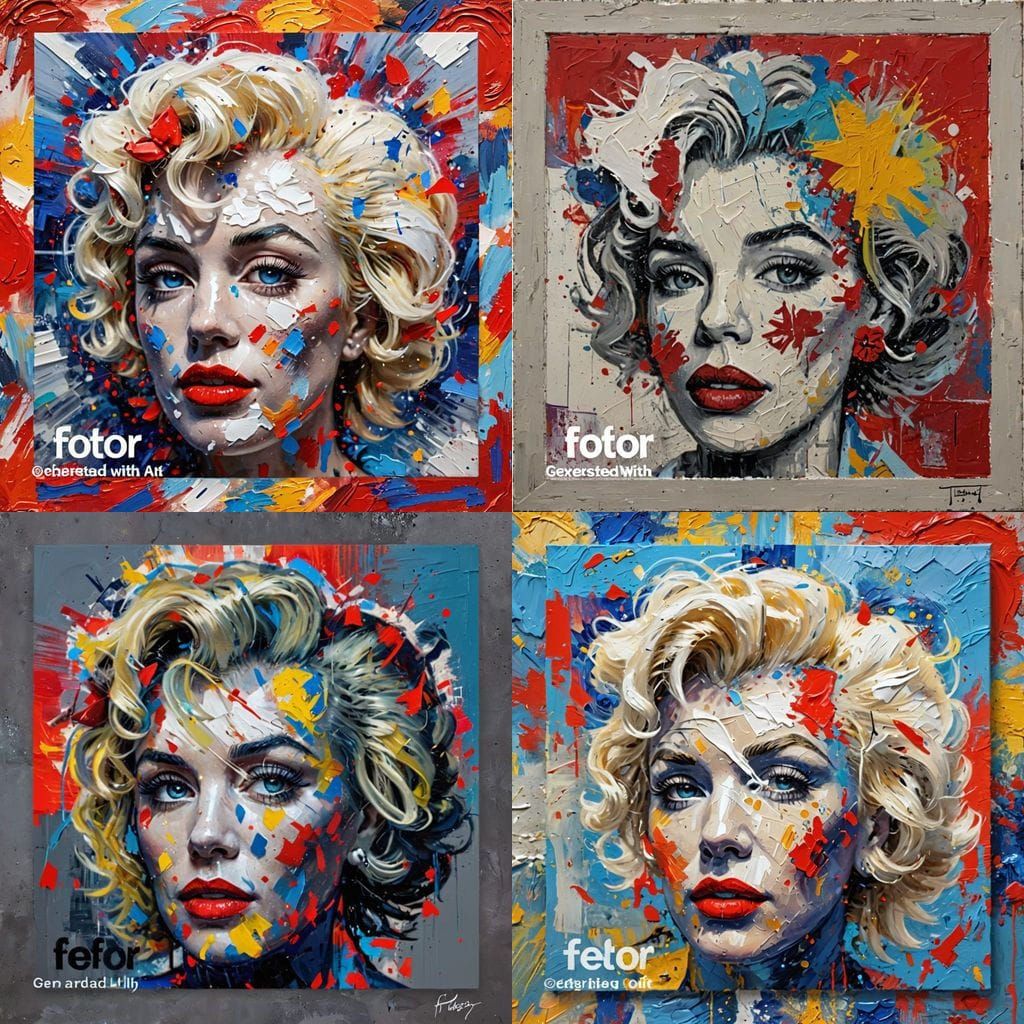 Abstracted Marilyn Monroe Portrait in Disney Princess Snow W...