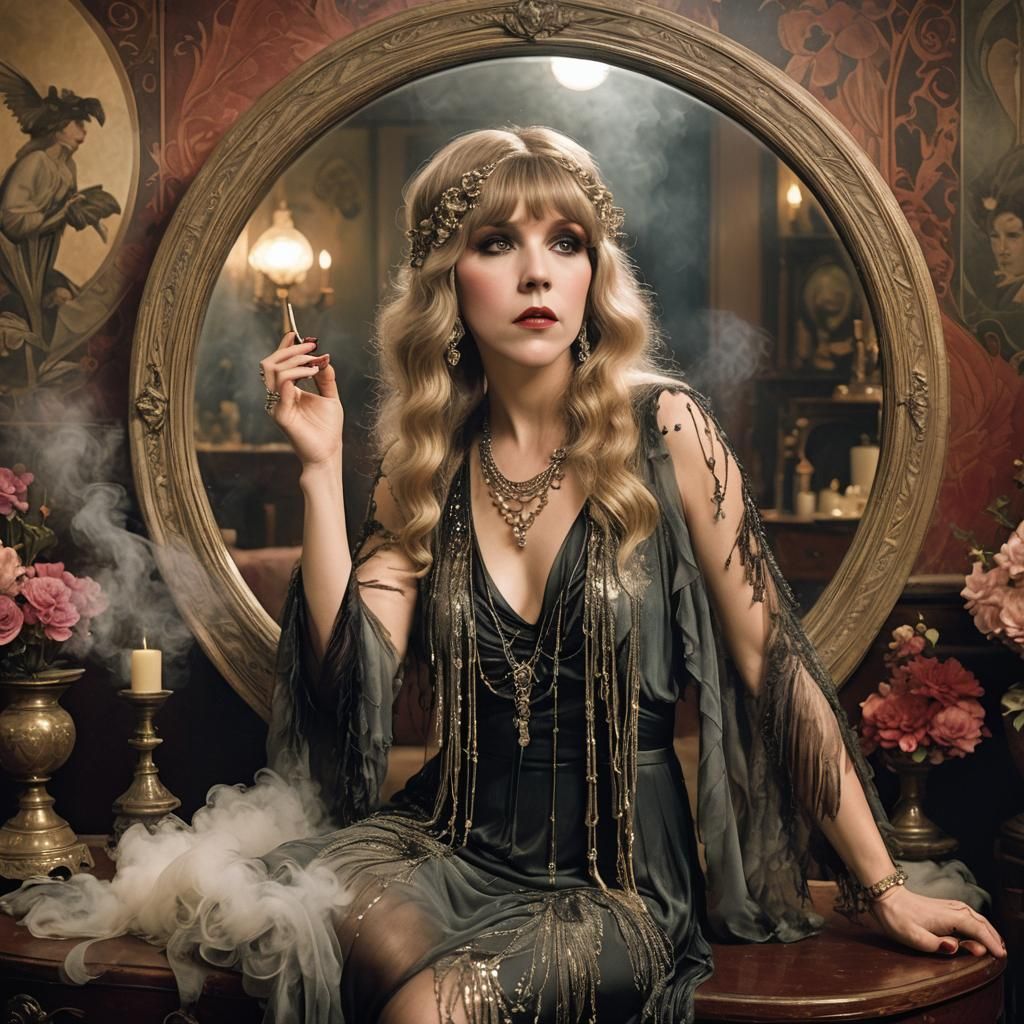 Flapper Conjuring Spell, Alphonse Mucha Style