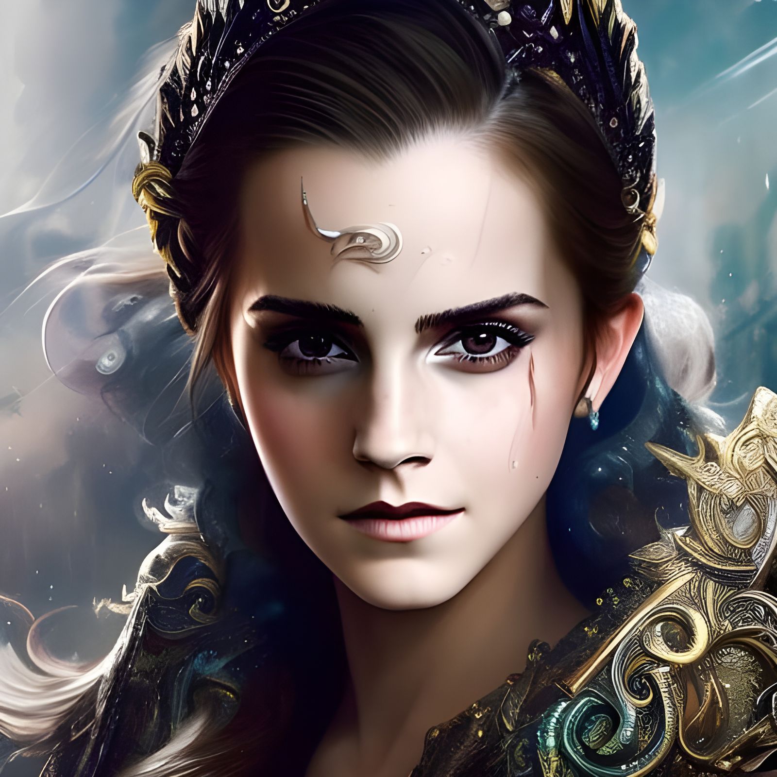 Fantasy Warrior Princess with Sweet Smile