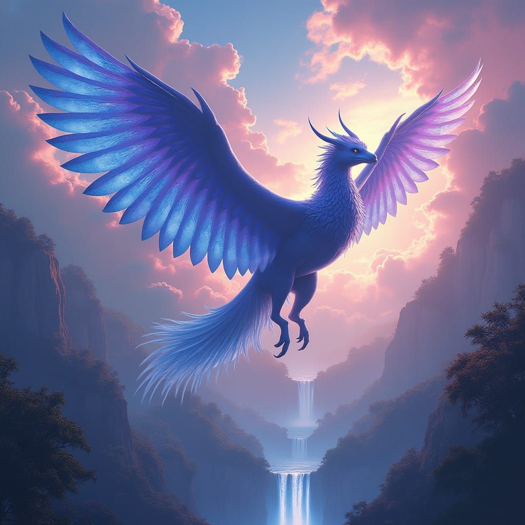Winged Creature Soars Through Enchanted Realm