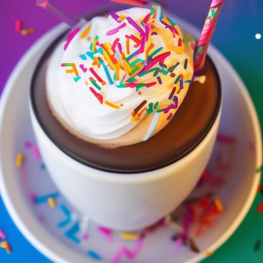 Aesthetic Iced Coffee with Chocolate Drizzle: Splash Art