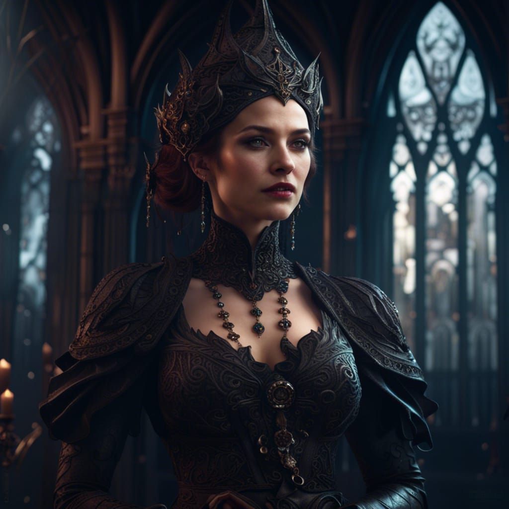 Gothic Woman: Detailed Fantasy Art in Deep Color