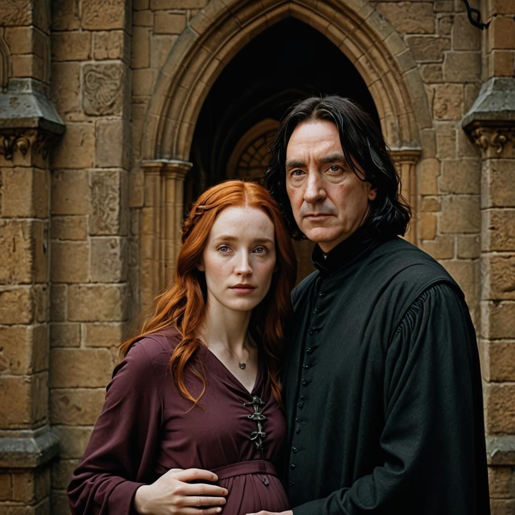 Lily Evans and Severus Snape Portrait in Hogwarts