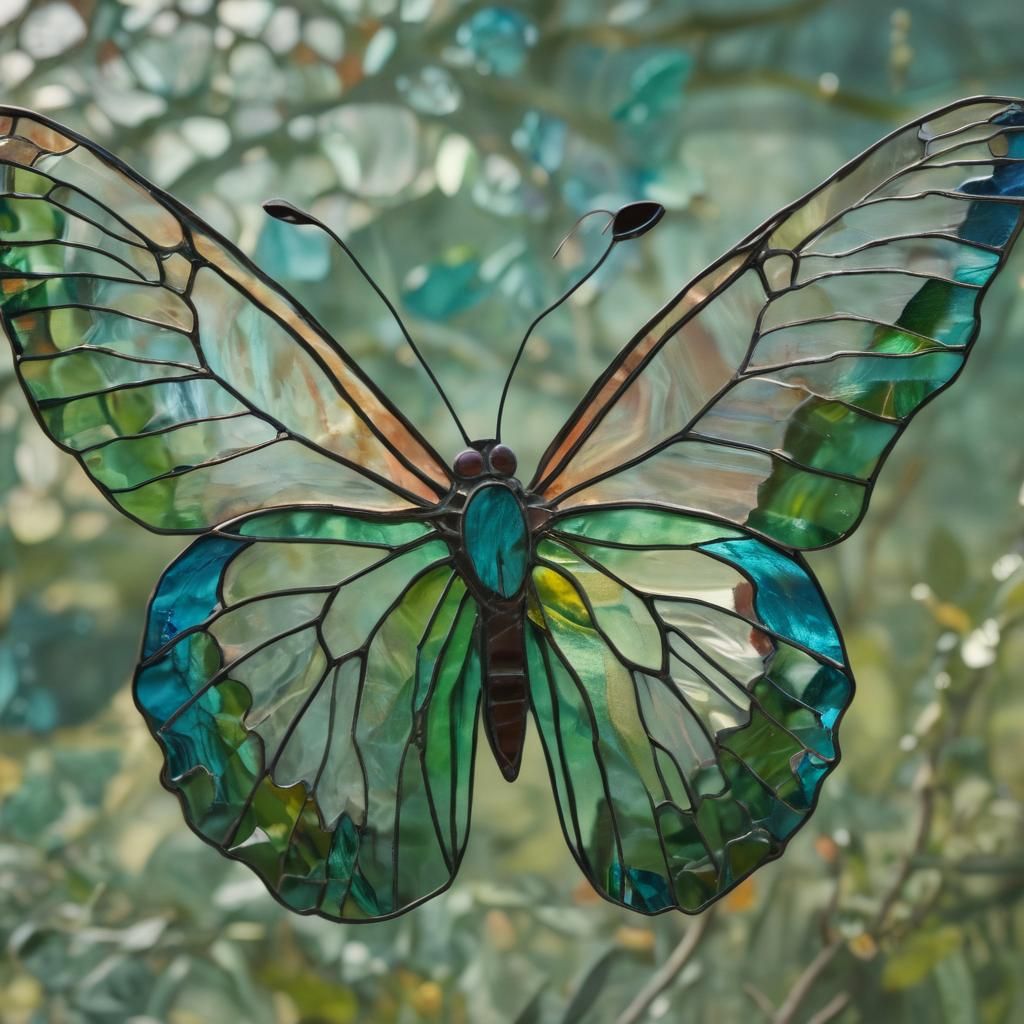 Stained Glass Butterfly Macro Photography