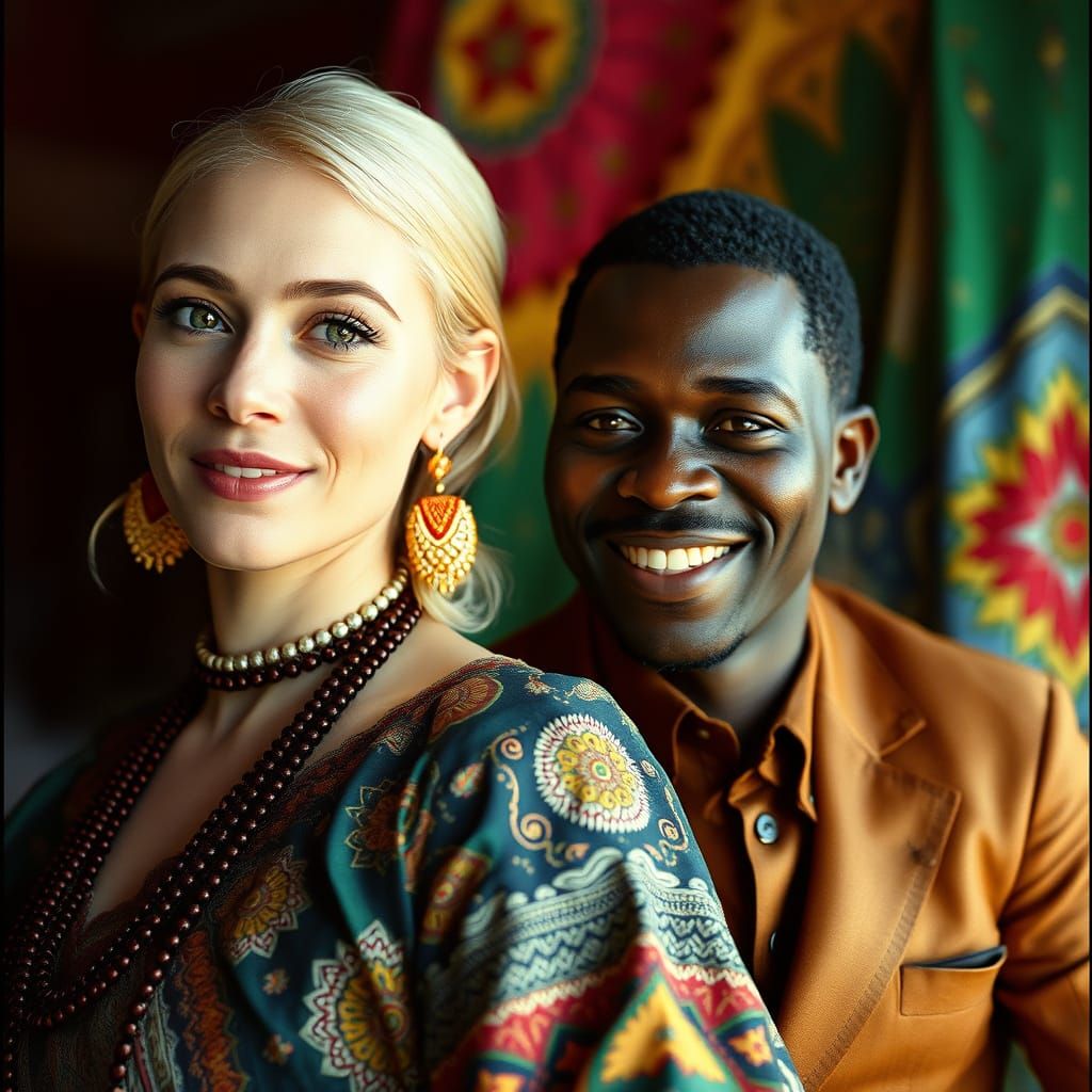 Congolese Wedding Portrait in Cinematic Style