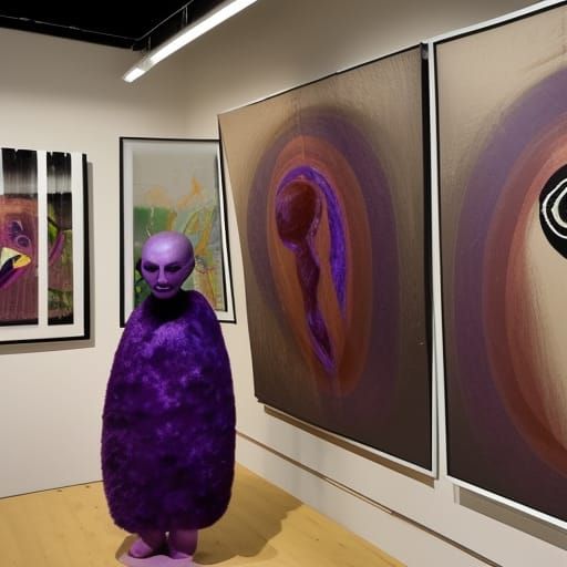 Alien Art Exhibition in Latex and Cellophane