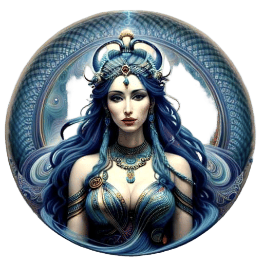 Ethereal Goddess in Vibrant Fractal Landscapes