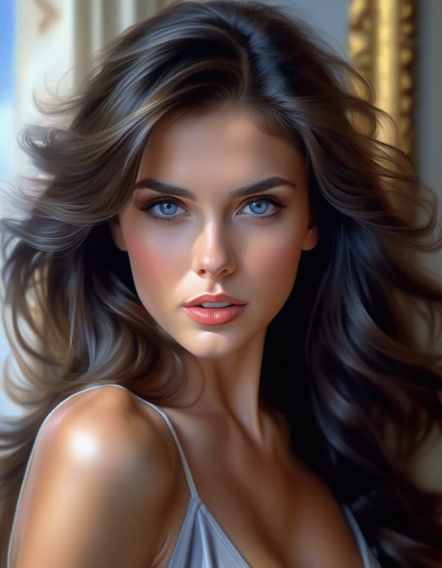 Glamorous Supermodel Exudes Divine Presence