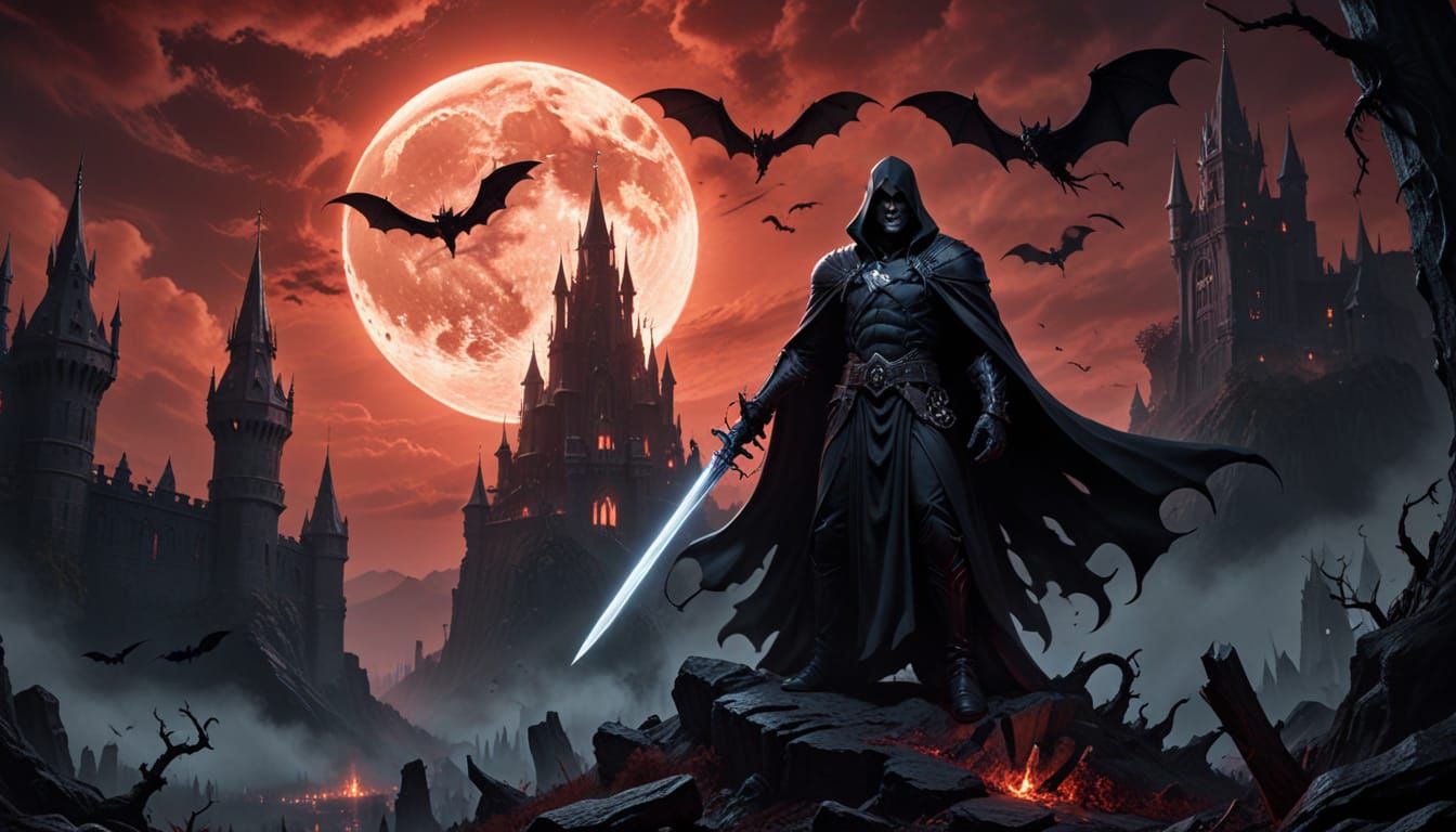 Ravenloft Midnight Vista: Blood Moon, Gothic Castle, Vampire...