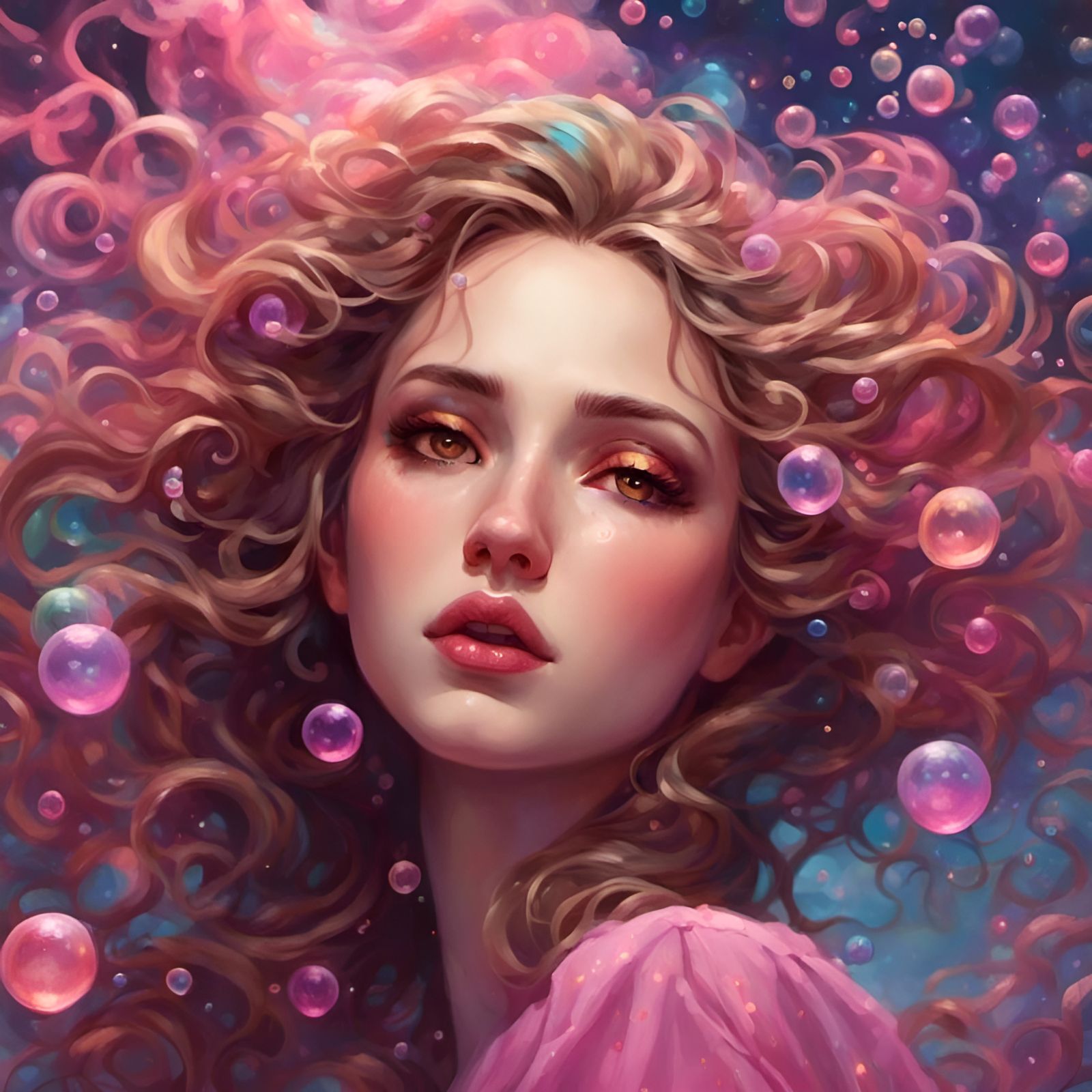 Bubblegum Pink & Bubbles