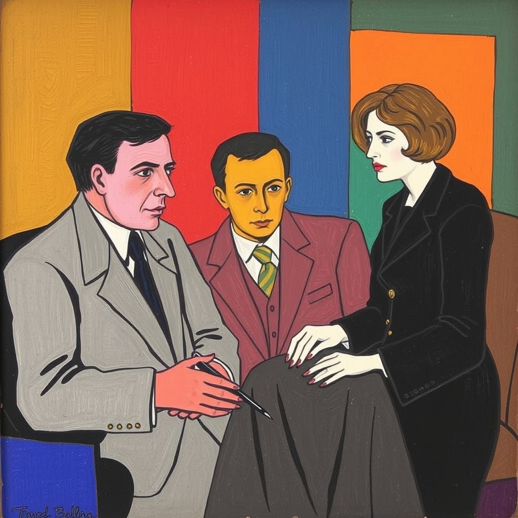 Abstract Geometric Forms in Vorticist Style