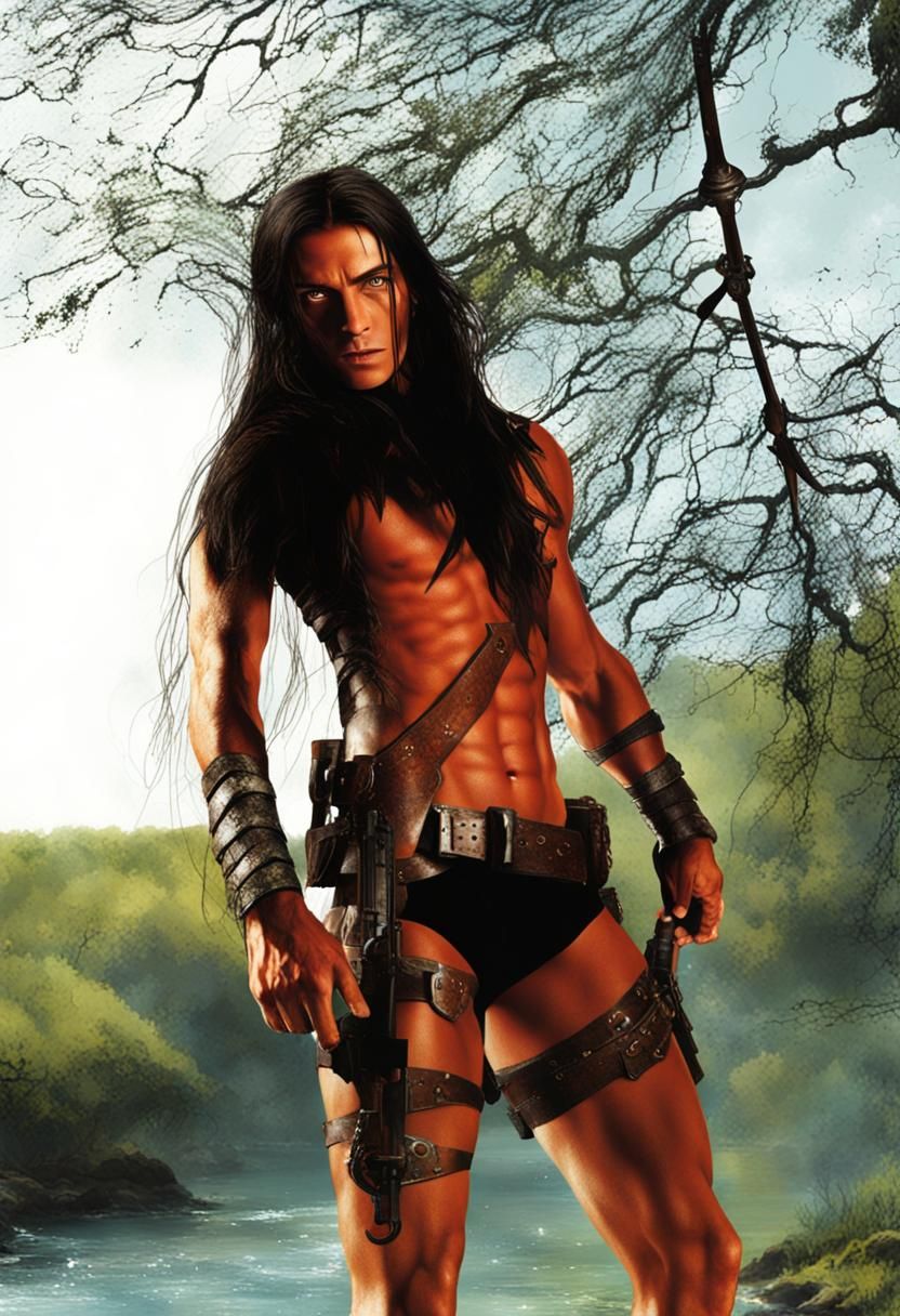 Blue-Eyed Warrior in Desert Battle